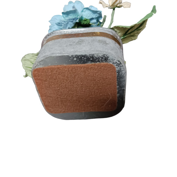 Vintage Rustic Metal Music Box Floral Arrangement Patina Distressed Home Decor - Picture 7 of 8